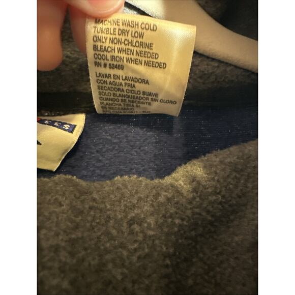 VTG JERZEES Sweater Men's L Blue Gray 1/4 Zip Heavy Fleece Pockets 90s - Picture 4 of 8